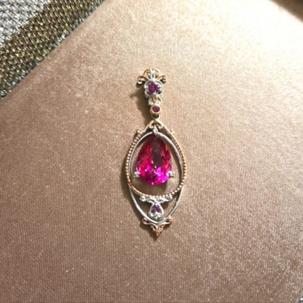 Gems En Vogue Two-Tone Pink Topaz Pendant